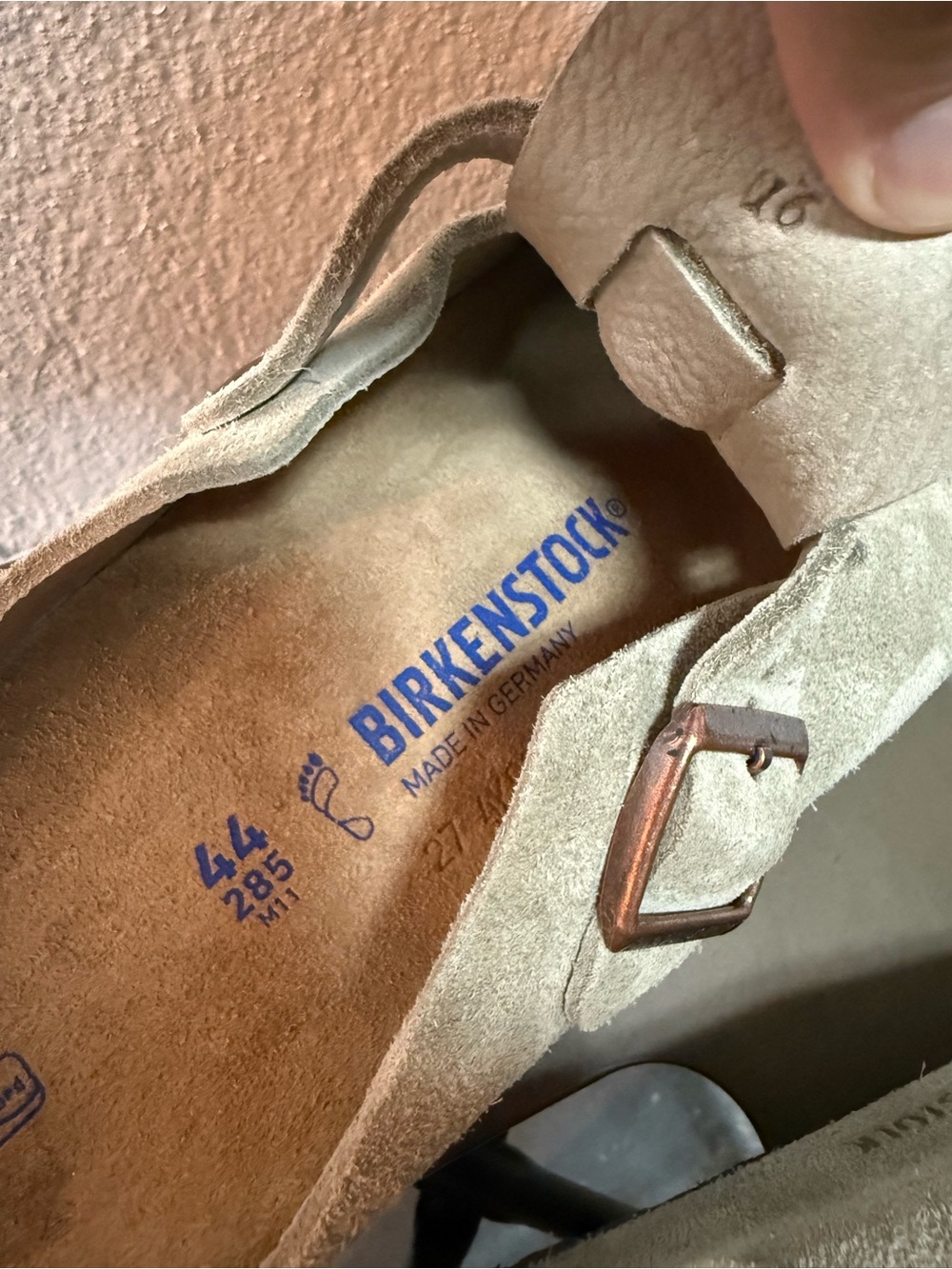 Birkenstock Suede Boston Clogs in Beige - Picture 6 of 7
